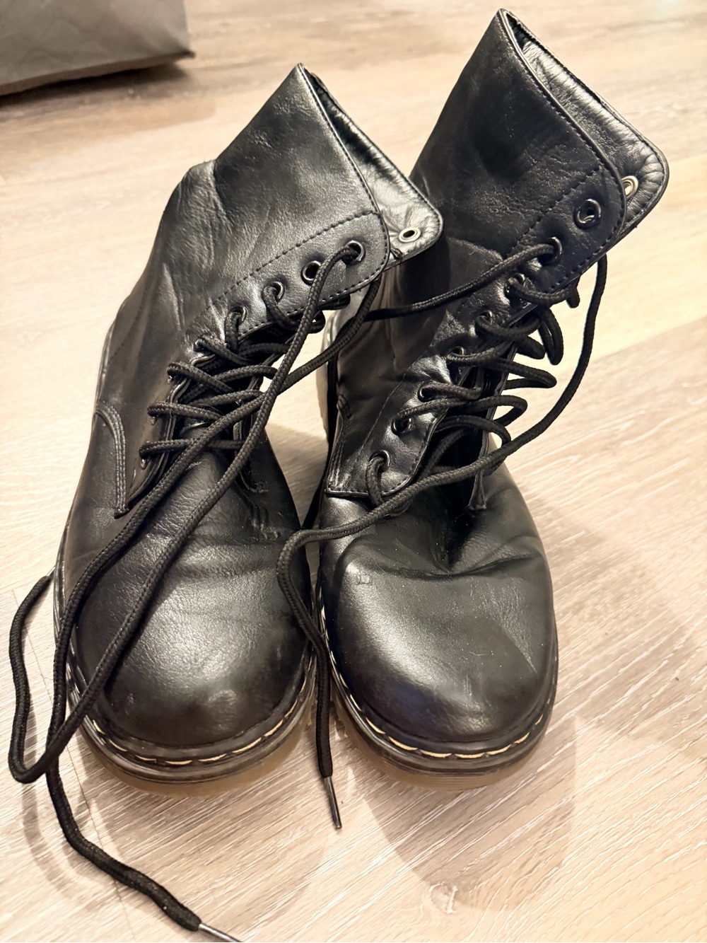 Black Leather Lace-Up Women’s Boots